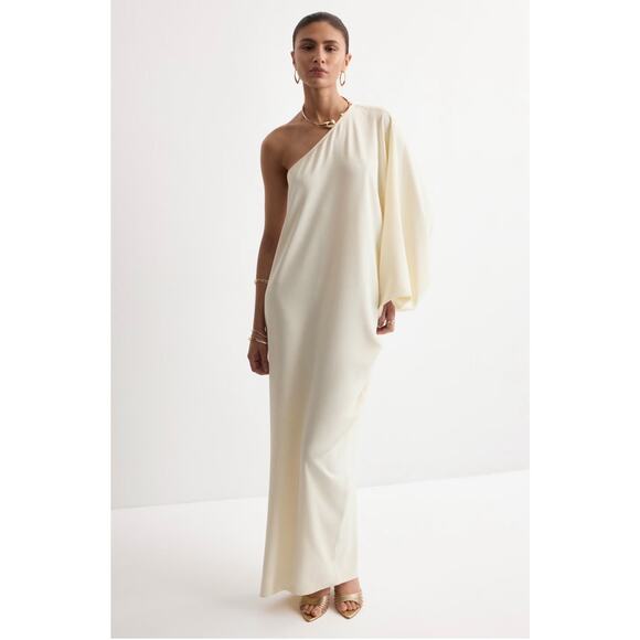 Mango Dresses & Skirts - Chic Mango Cream Puff Sleeve Collared Midi Dress - Size 6